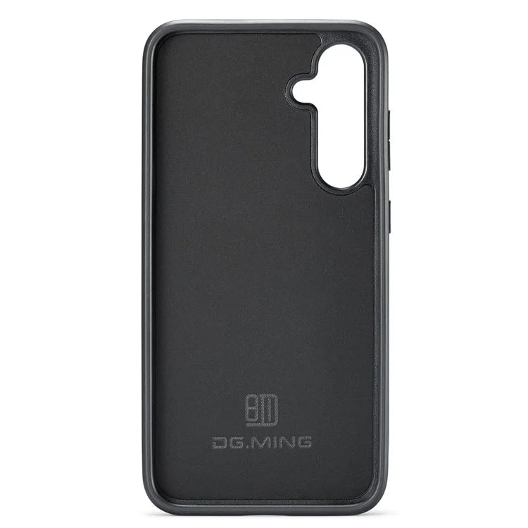 DG.MING For Samsung Galaxy S23 FE PU Leather Coating Cover Shockproof Phone Back Case