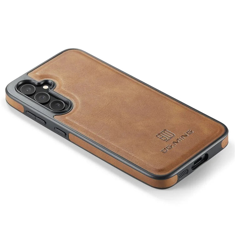 DG.MING For Samsung Galaxy S23 FE PU Leather Coating Cover Shockproof Phone Back Case