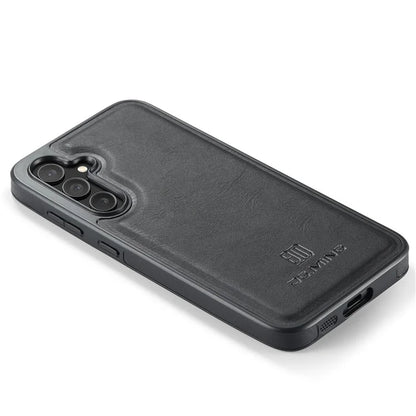 DG.MING For Samsung Galaxy S23 FE PU Leather Coating Cover Shockproof Phone Back Case