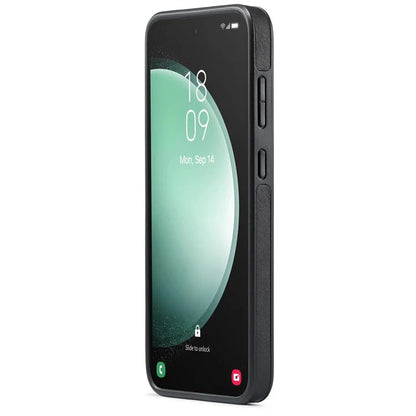 DG.MING For Samsung Galaxy S23 FE PU Leather Coating Cover Shockproof Phone Back Case