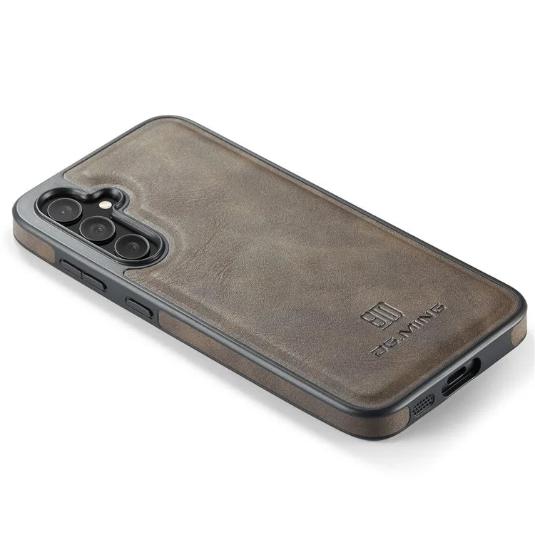 DG.MING For Samsung Galaxy S23 FE PU Leather Coating Cover Shockproof Phone Back Case