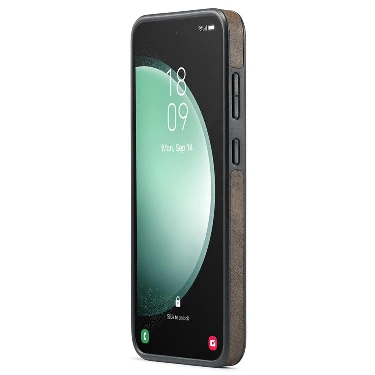 DG.MING For Samsung Galaxy S23 FE PU Leather Coating Cover Shockproof Phone Back Case