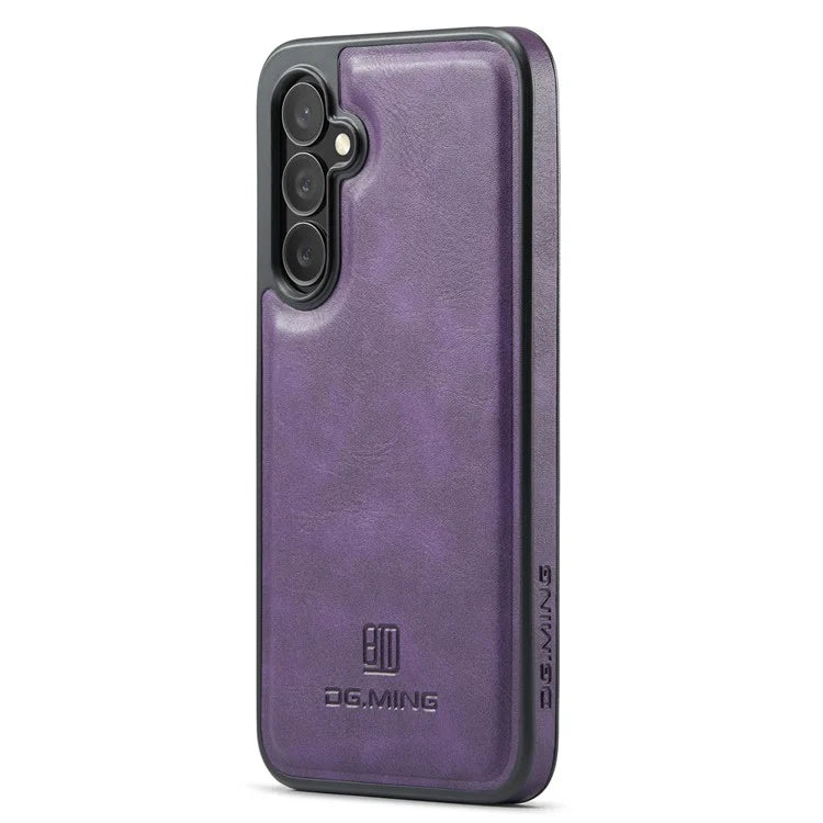 DG.MING For Samsung Galaxy S23 FE PU Leather Coating Cover Shockproof Phone Back Case