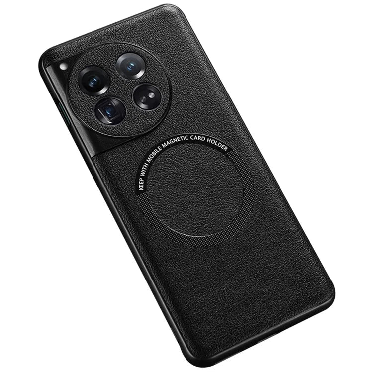 For OnePlus 12 5G Case PU Leather+TPU Phone Back Cover Compatible with MagSafe
