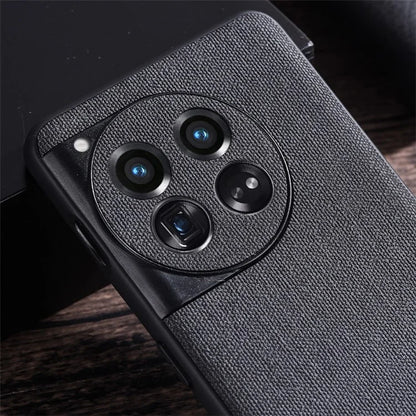 For OnePlus 12 5G Phone Case Shockproof Cloth+Hard PC Cell Phone Back Cover