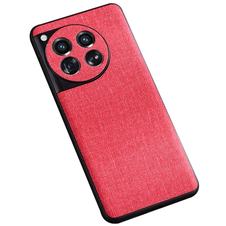 For OnePlus 12 5G Phone Case Shockproof Cloth+Hard PC Cell Phone Back Cover