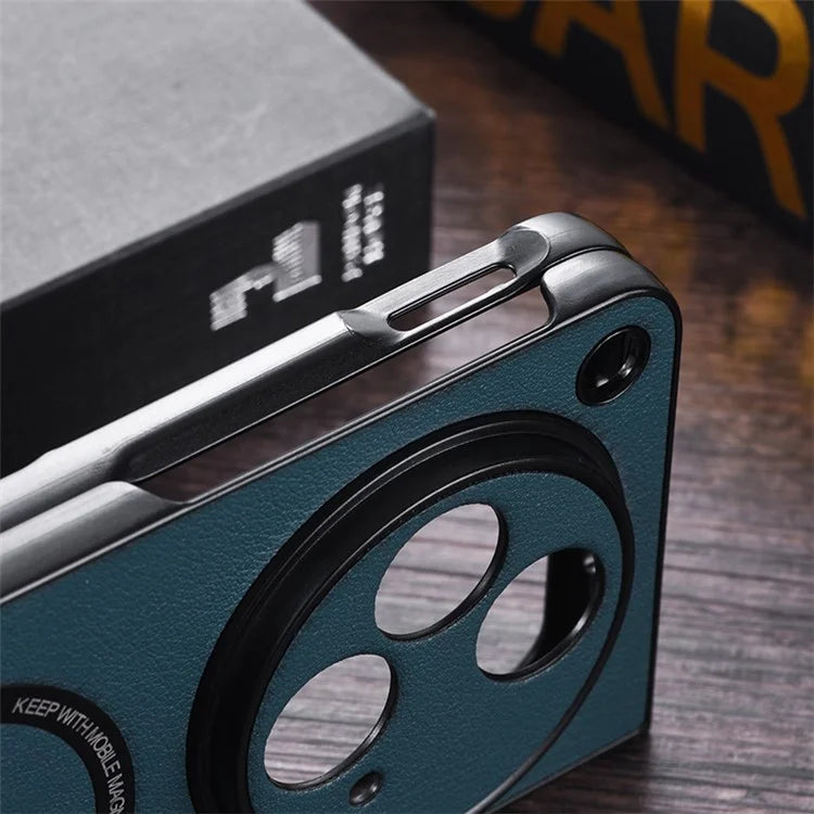 For OnePlus Open Magnetic Phone Case PU Leather+TPU Cover Compatible with MagSafe