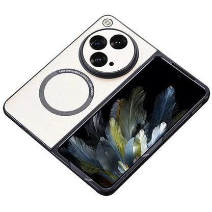 For OnePlus Open Magnetic Phone Case PU Leather+TPU Cover Compatible with MagSafe