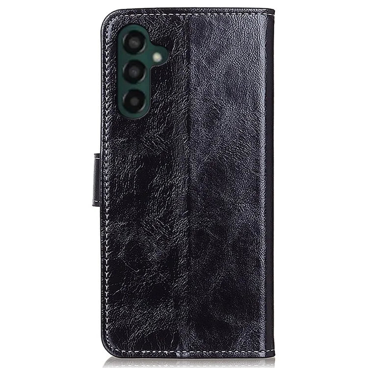 For Samsung Galaxy A35 5G Leather Case Stand PU Leather Crazy Horse Texture Phone Cover