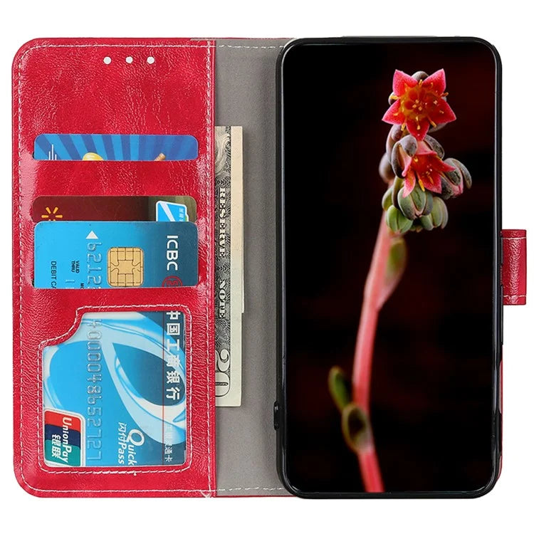 For Samsung Galaxy A35 5G Leather Case Stand PU Leather Crazy Horse Texture Phone Cover