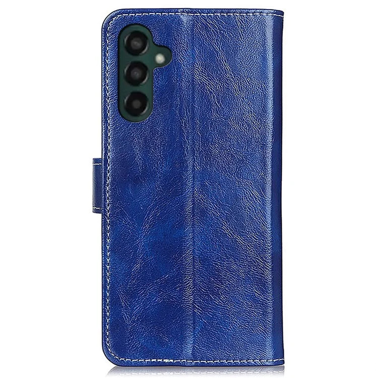 For Samsung Galaxy A35 5G Leather Case Stand PU Leather Crazy Horse Texture Phone Cover