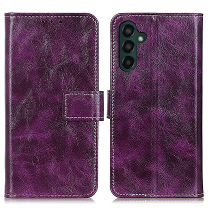For Samsung Galaxy A35 5G Leather Case Stand PU Leather Crazy Horse Texture Phone Cover