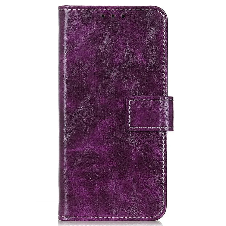 For Samsung Galaxy A35 5G Leather Case Stand PU Leather Crazy Horse Texture Phone Cover