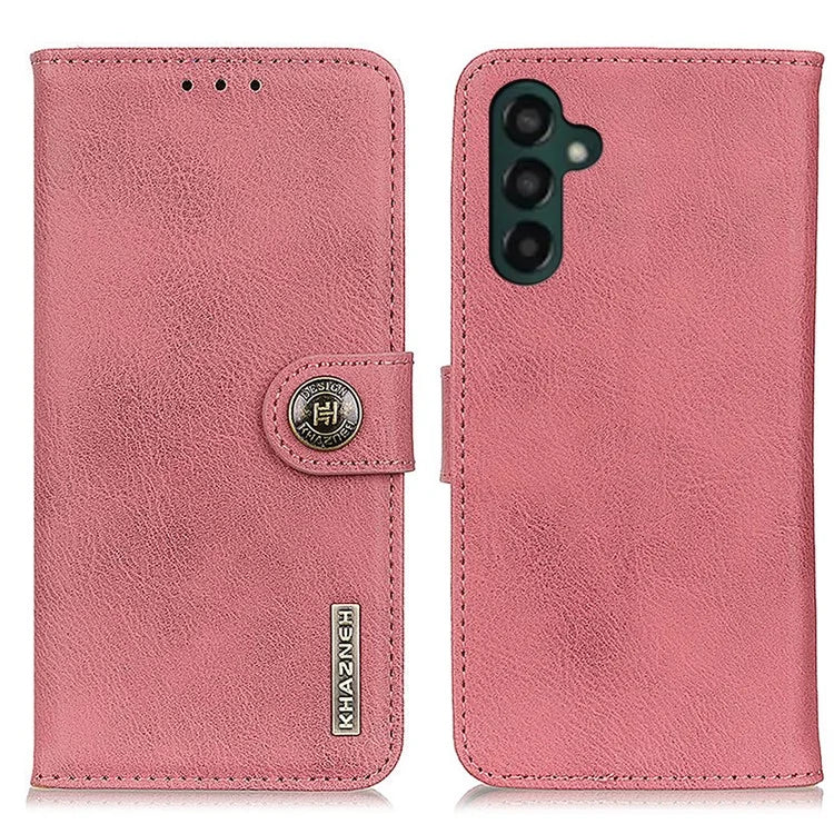 KHAZNEH For Samsung Galaxy A35 5G Leather Cases Stand Cowhide Texture Phone Cover Wallet