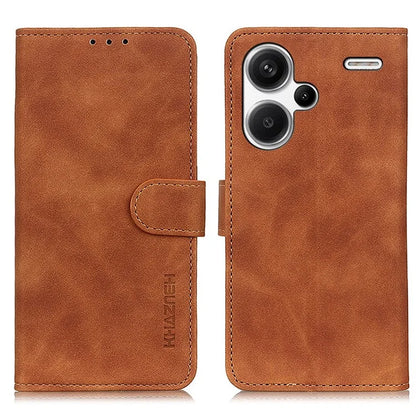 KHAZNEH For Xiaomi Redmi Note 13 Pro+ 5G Stand Case PU Leather Retro Cell Phone Cover