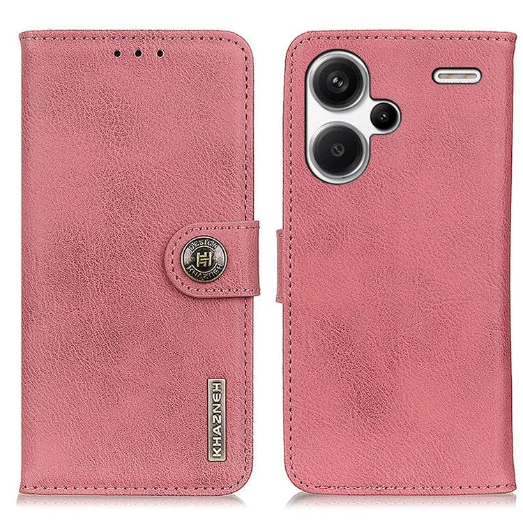 KHAZNEH For Xiaomi Redmi Note 13 Pro+ 5G Cell Phone Cases Cowhide Texture Stand Wallet Cover