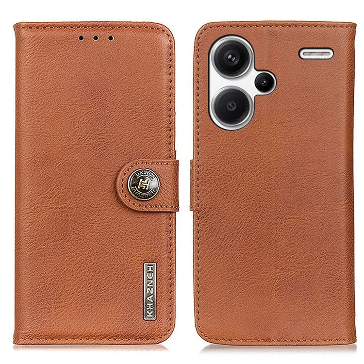 KHAZNEH For Xiaomi Redmi Note 13 Pro+ 5G Cell Phone Cases Cowhide Texture Stand Wallet Cover