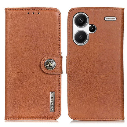 KHAZNEH For Xiaomi Redmi Note 13 Pro+ 5G Cell Phone Cases Cowhide Texture Stand Wallet Cover