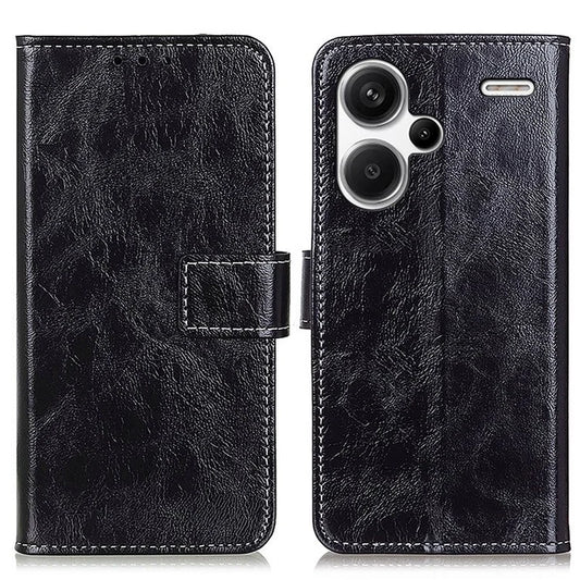 For Xiaomi Redmi Note 13 Pro+ 5G Cell Phone Case PU Leather Crazy Horse Texture Wallet Cover