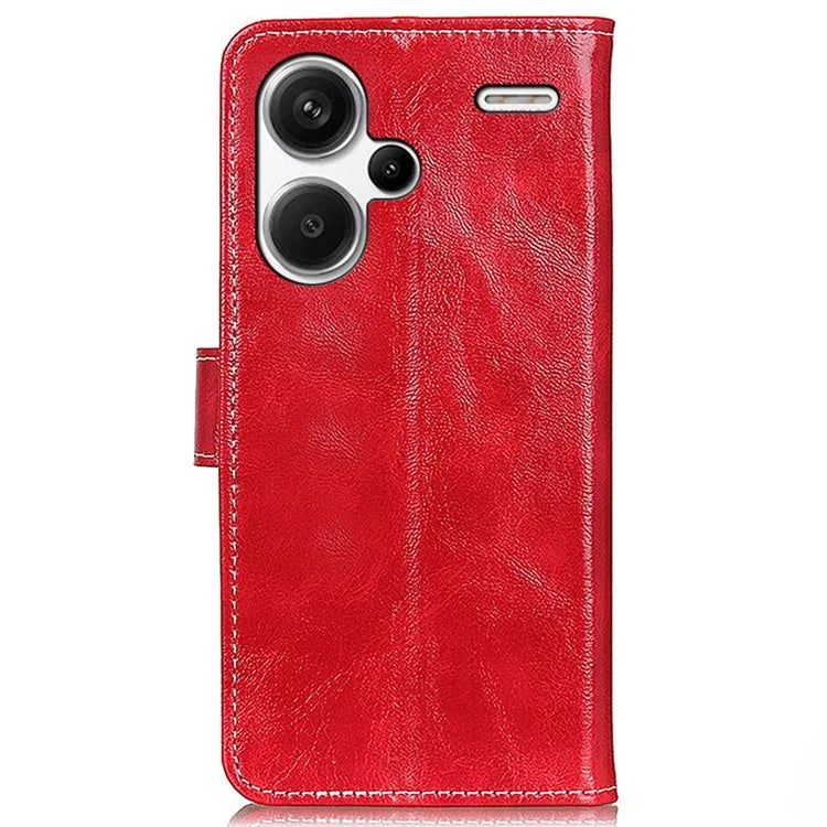 For Xiaomi Redmi Note 13 Pro+ 5G Cell Phone Case PU Leather Crazy Horse Texture Wallet Cover