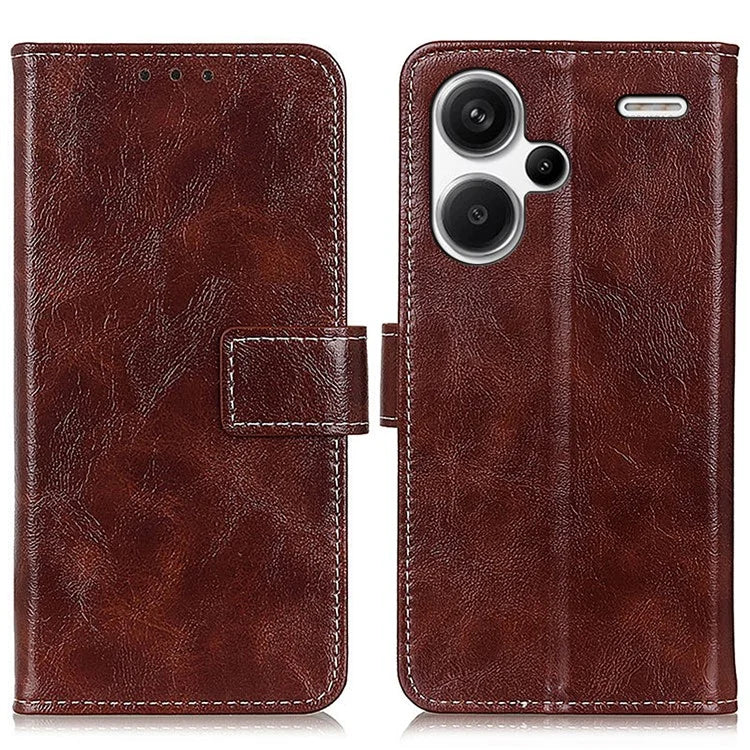For Xiaomi Redmi Note 13 Pro+ 5G Cell Phone Case PU Leather Crazy Horse Texture Wallet Cover
