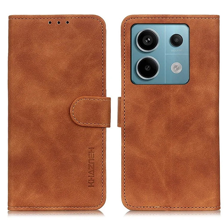 KHAZNEH For Xiaomi Redmi Note 13 Pro 5G / Poco X6 5G Case Retro PU Leather Cell Phone Cover