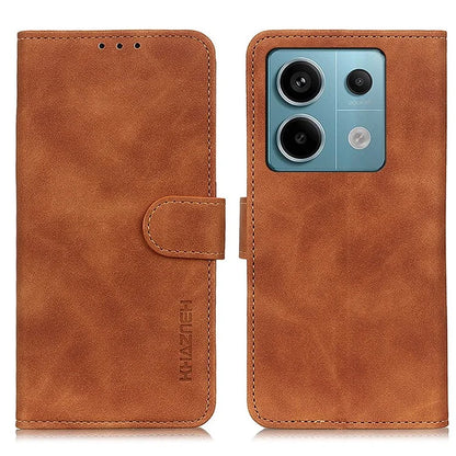 KHAZNEH For Xiaomi Redmi Note 13 Pro 5G / Poco X6 5G Case Retro PU Leather Cell Phone Cover