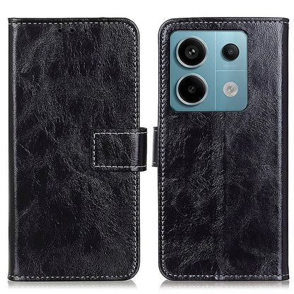 For Xiaomi Redmi Note 13 Pro 5G / Poco X6 5G Cell Phone Case Folio Flip Crazy Horse Texture Leather Cover