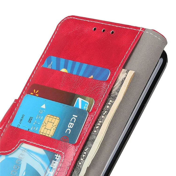 For Xiaomi Redmi Note 13 Pro 5G / Poco X6 5G Cell Phone Case Folio Flip Crazy Horse Texture Leather Cover