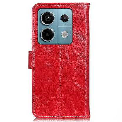 For Xiaomi Redmi Note 13 Pro 5G / Poco X6 5G Cell Phone Case Folio Flip Crazy Horse Texture Leather Cover