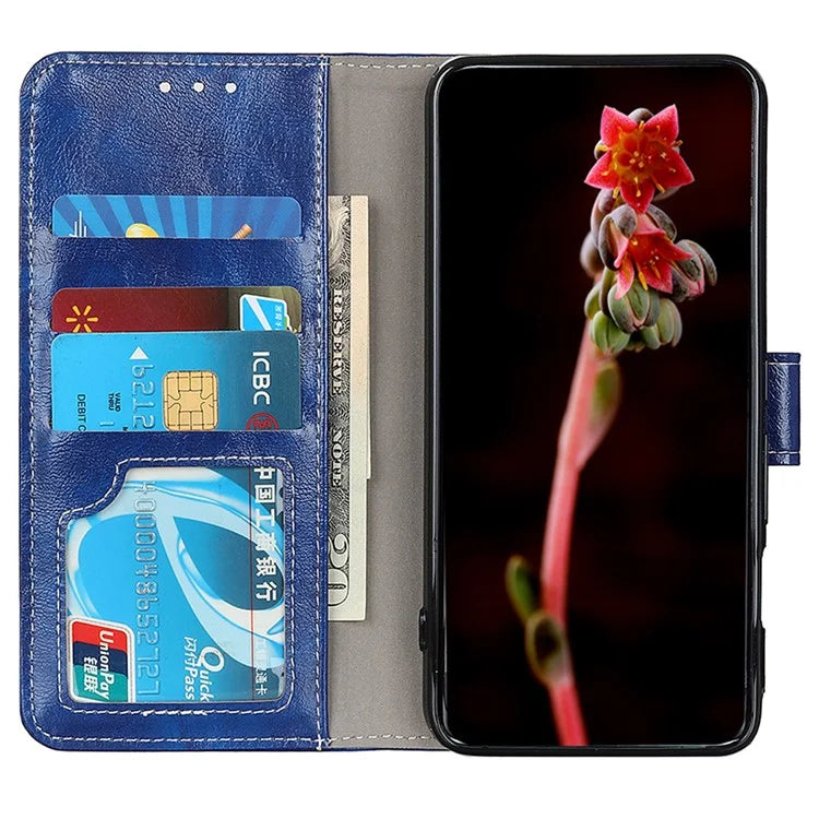 For Xiaomi Redmi Note 13 Pro 5G / Poco X6 5G Cell Phone Case Folio Flip Crazy Horse Texture Leather Cover