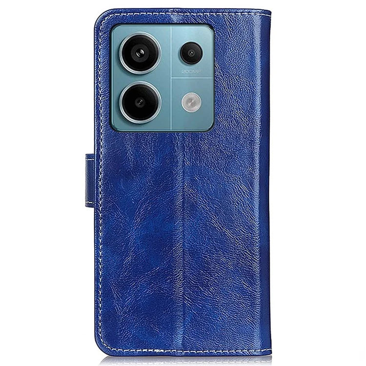 For Xiaomi Redmi Note 13 Pro 5G / Poco X6 5G Cell Phone Case Folio Flip Crazy Horse Texture Leather Cover