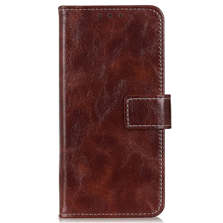 For Xiaomi Redmi Note 13 Pro 5G / Poco X6 5G Cell Phone Case Folio Flip Crazy Horse Texture Leather Cover