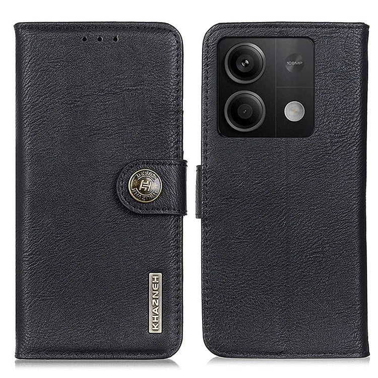 KHAZNEH For Xiaomi Redmi Note 13 5G Cowhide Texture Case Leather Phone Wallet Cover