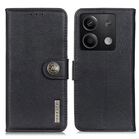 KHAZNEH For Xiaomi Redmi Note 13 5G Cowhide Texture Case Leather Phone Wallet Cover