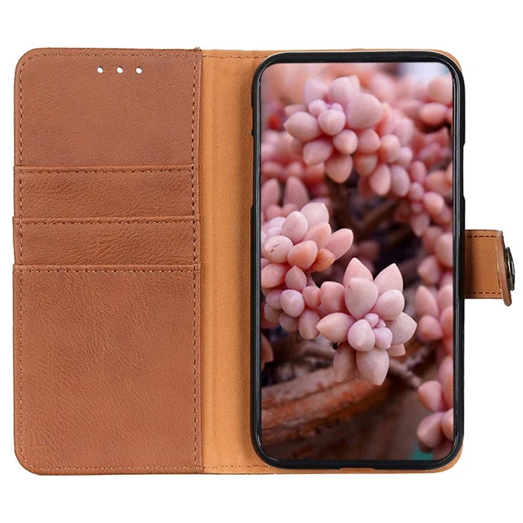 KHAZNEH For Xiaomi Redmi Note 13 5G Cowhide Texture Case Leather Phone Wallet Cover