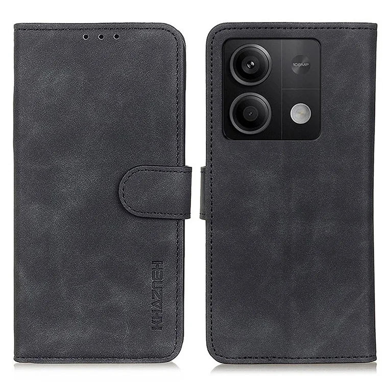 KHAZNEH For Xiaomi Redmi Note 13 5G Case Retro PU Leather Smart Phone Stand Cover