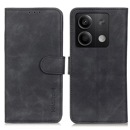 KHAZNEH For Xiaomi Redmi Note 13 5G Case Retro PU Leather Smart Phone Stand Cover
