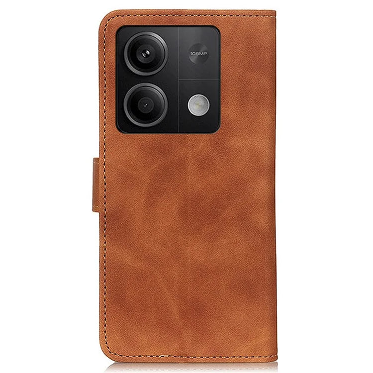 KHAZNEH For Xiaomi Redmi Note 13 5G Case Retro PU Leather Smart Phone Stand Cover