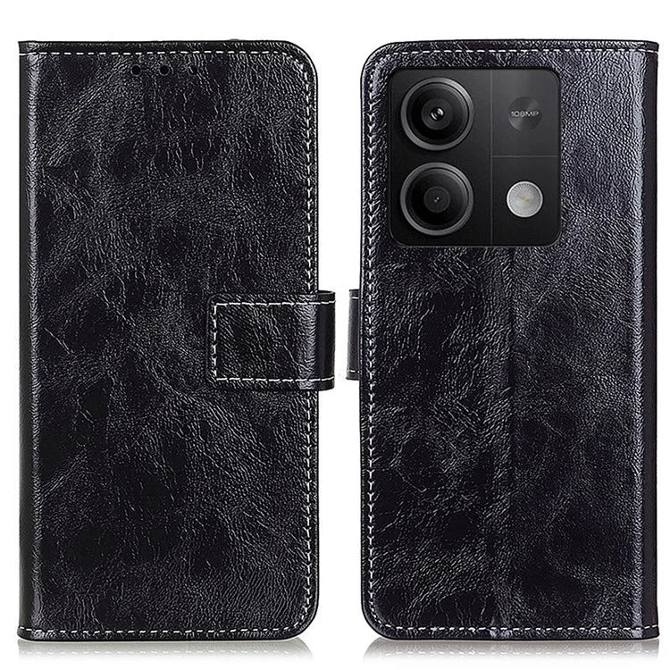 For Xiaomi Redmi Note 13 5G Case PU Leather Crazy Horse Texture Mobile Phone Wallet Cover