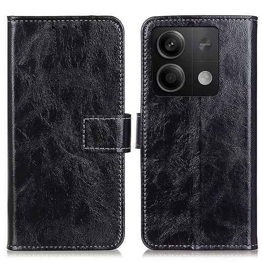 For Xiaomi Redmi Note 13 5G Case PU Leather Crazy Horse Texture Mobile Phone Wallet Cover