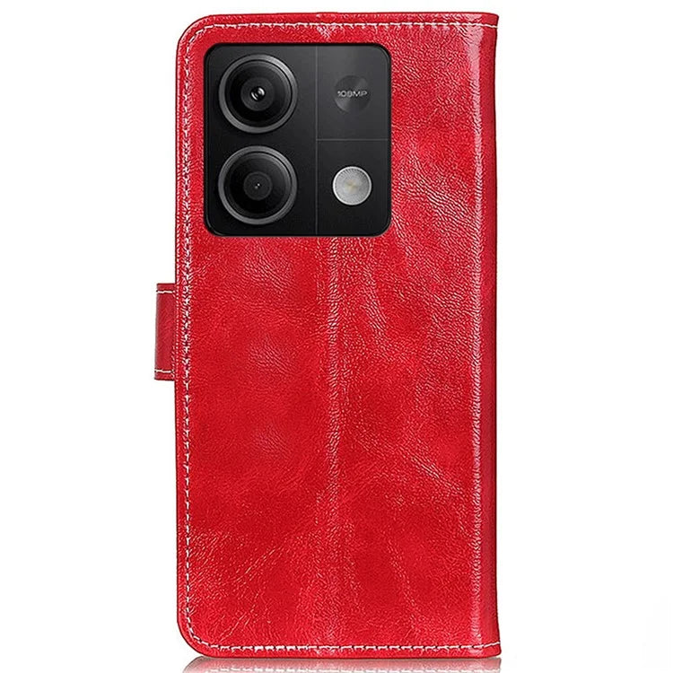 For Xiaomi Redmi Note 13 5G Case PU Leather Crazy Horse Texture Mobile Phone Wallet Cover