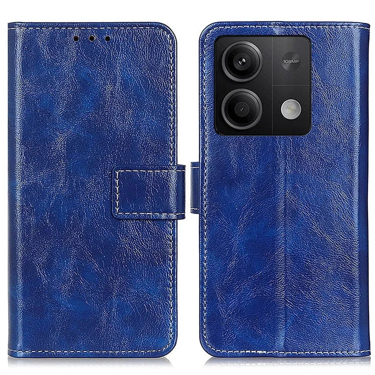 For Xiaomi Redmi Note 13 5G Case PU Leather Crazy Horse Texture Mobile Phone Wallet Cover