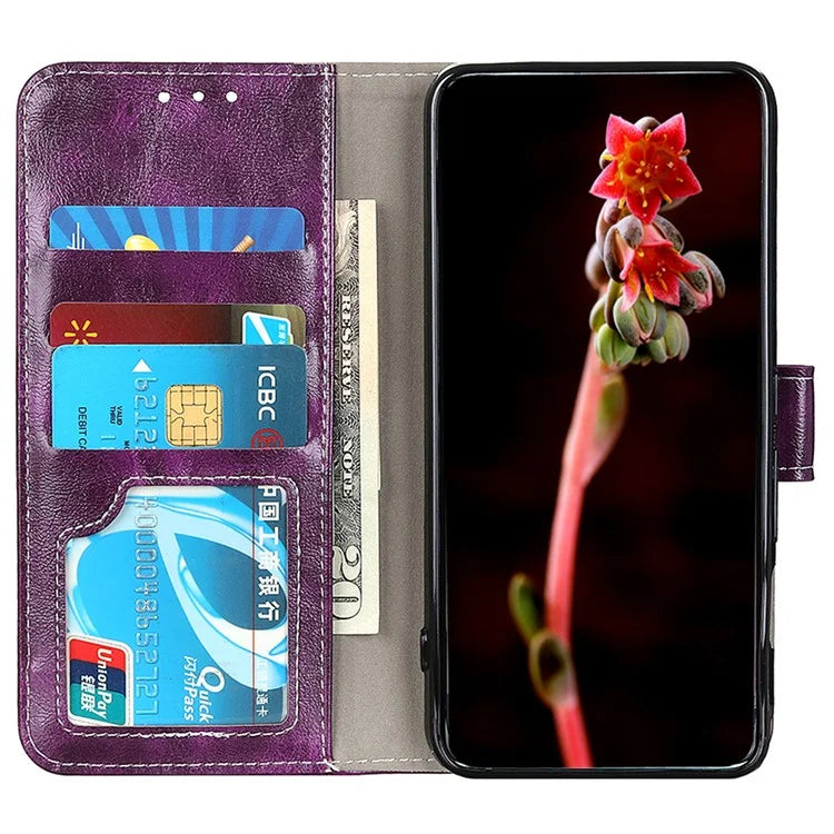 For Xiaomi Redmi Note 13 5G Case PU Leather Crazy Horse Texture Mobile Phone Wallet Cover