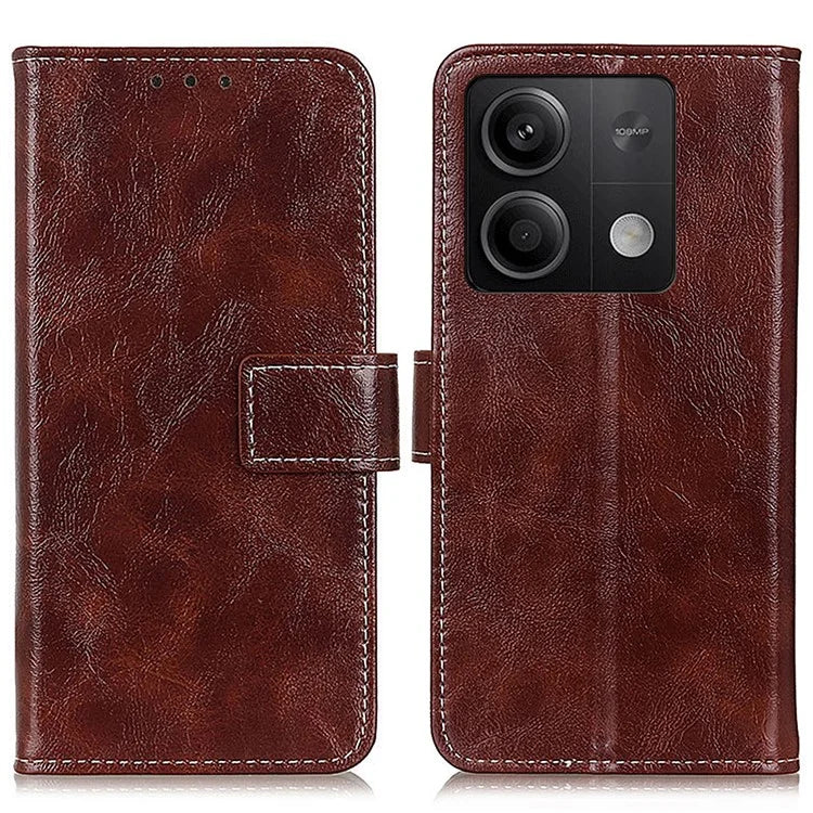 For Xiaomi Redmi Note 13 5G Case PU Leather Crazy Horse Texture Mobile Phone Wallet Cover