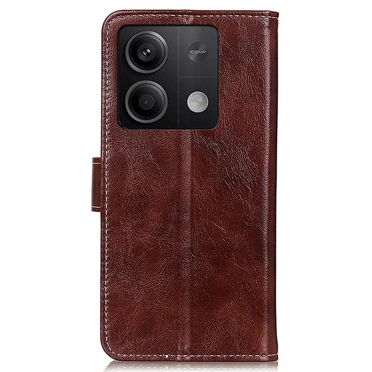 For Xiaomi Redmi Note 13 5G Case PU Leather Crazy Horse Texture Mobile Phone Wallet Cover