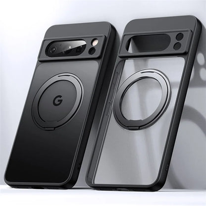 For Google Pixel 8 Phone Case Ring Kickstand TPU+Acrylic Cover Compatible with MagSafe