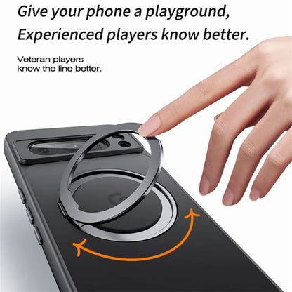 For Google Pixel 8 Phone Case Ring Kickstand TPU+Acrylic Cover Compatible with MagSafe