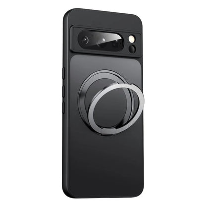 For Google Pixel 8 Pro Case Compatible with MagSafe Ring Kickstand TPU+Acrylic Back Cover