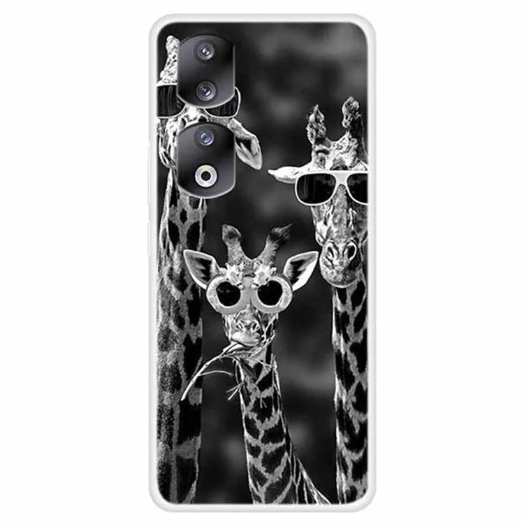 For Honor 90 Pro Case TPU Phone Back Cover Protector with Pattern Printing